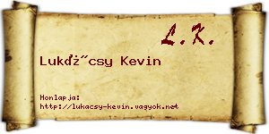 Lukácsy Kevin névjegykártya