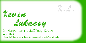 kevin lukacsy business card